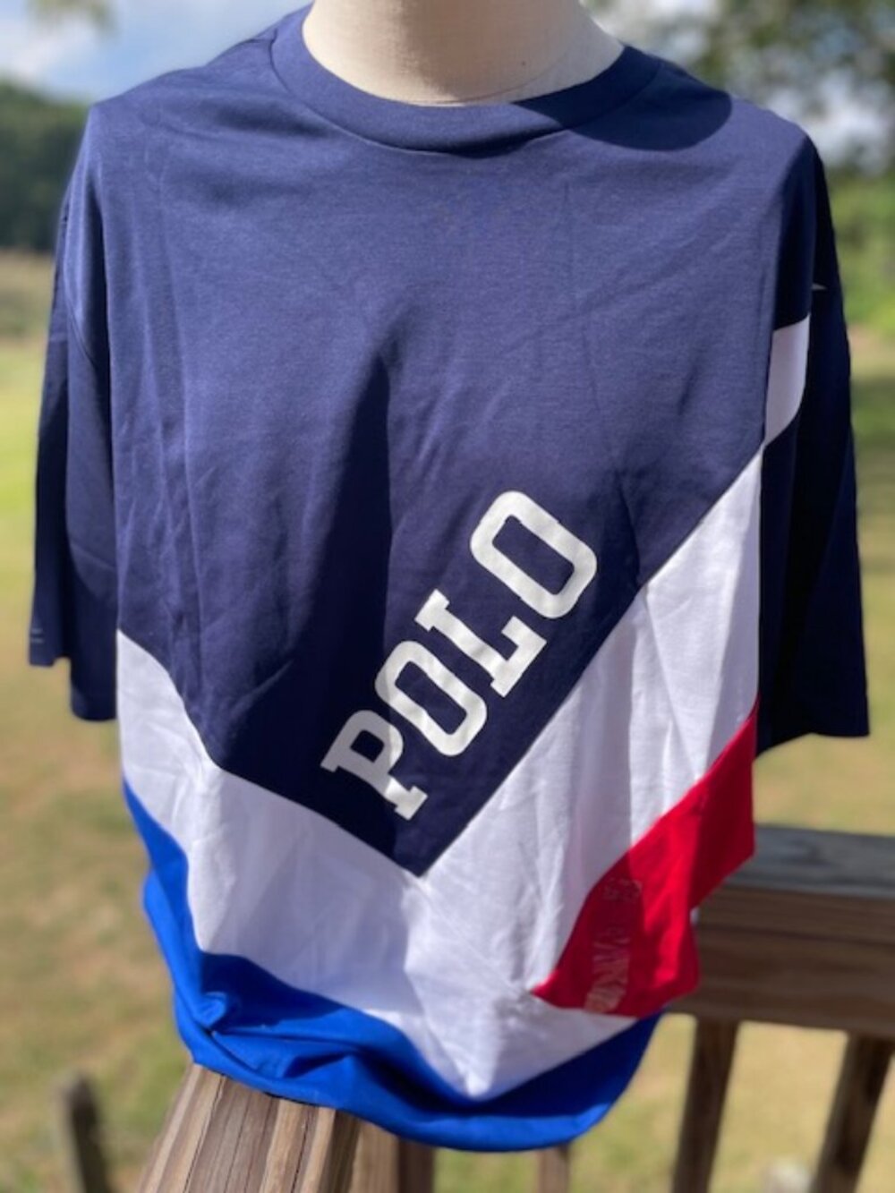 NWT Mens LT Red, White & Blue Polo Shirt